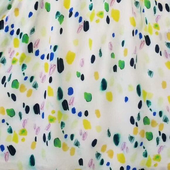 Axara Paris Dress 100% Silk Size 42 White Multicolor Cowl Neck Sleeveless Y2K - Picture 11 of 13